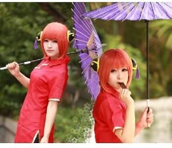 Amazon.co.jp: AW1150 銀魂 神楽 かぐら 髪飾り付 風 コスチューム