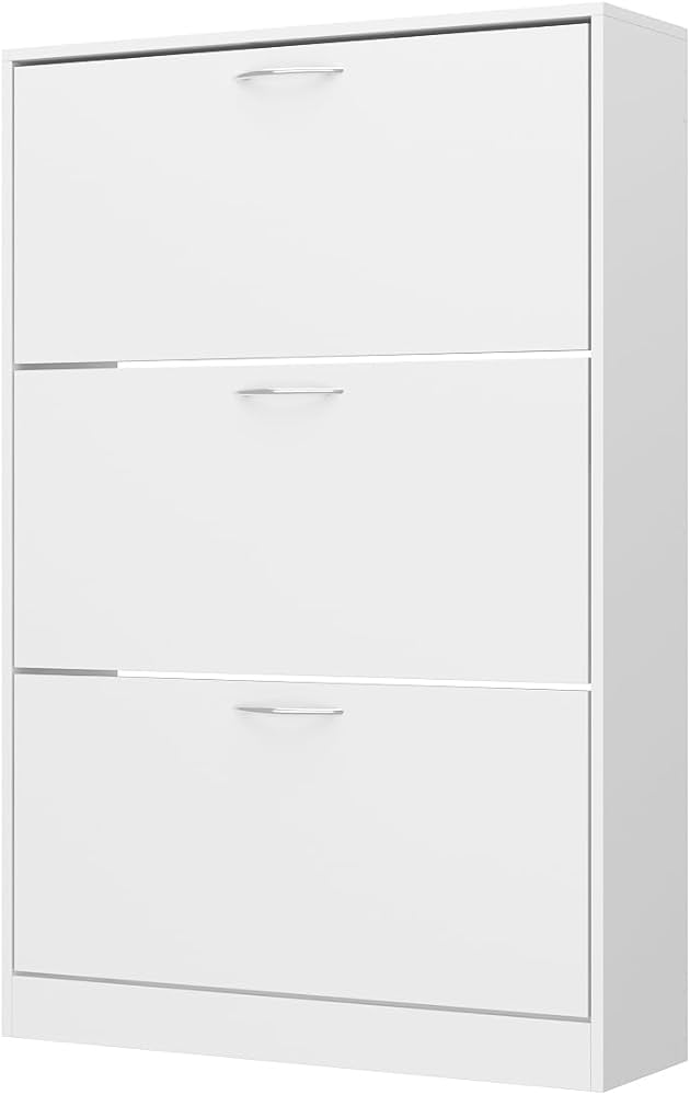 Amazon｜Timechee シューズボックス 靴箱 3段 スリム フラップ 大容量