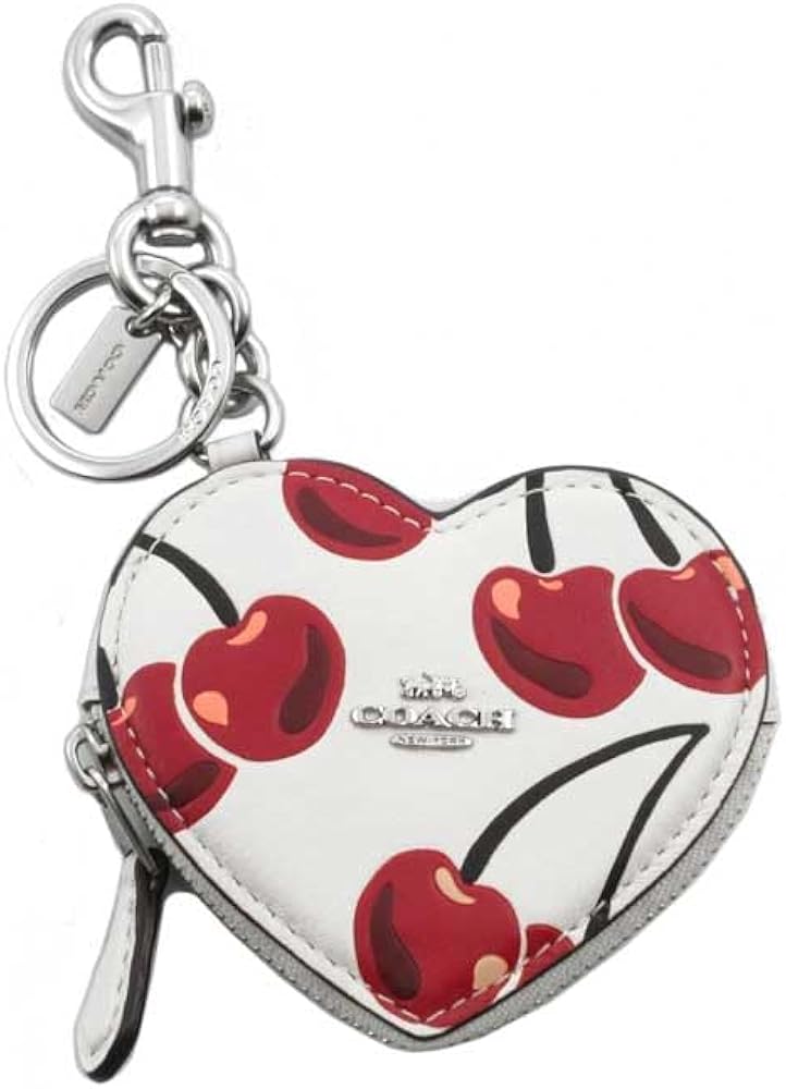 Amazon | [コーチ] ポーチ キーリング付き COACH レザー チェリー