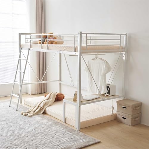 歳末値下げ】ロフトベッド ホワイト マットレス付 取扱説明書付 歳末