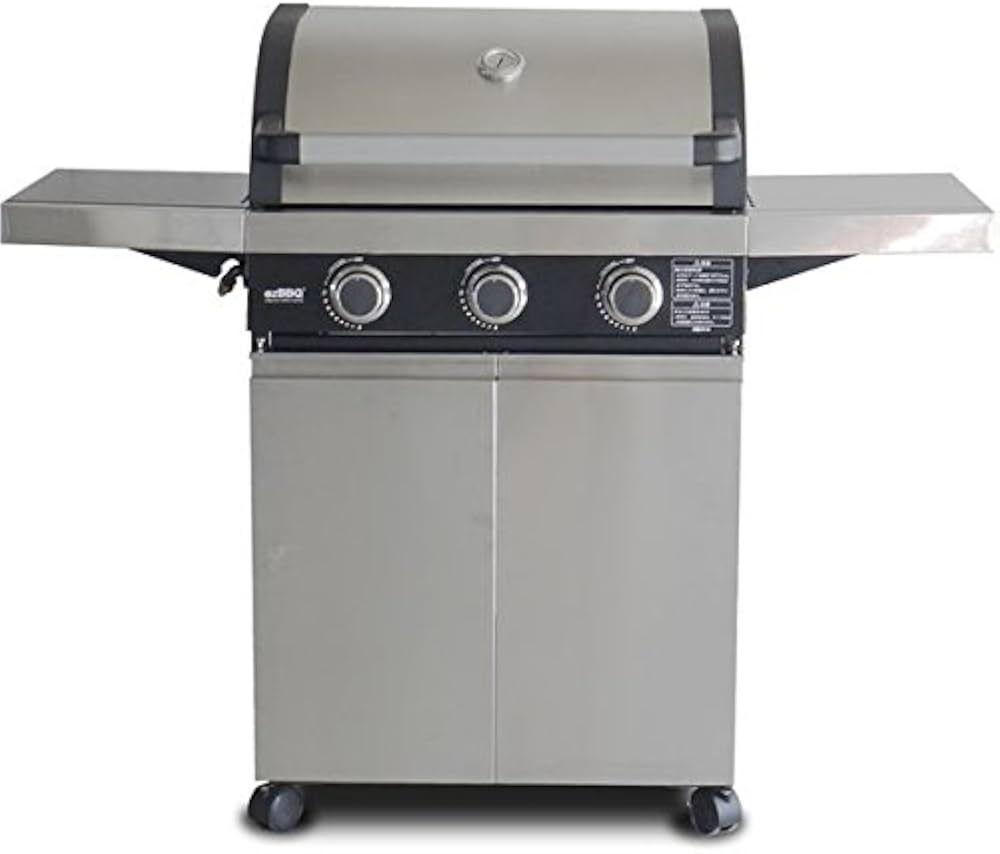 Amazon | ガスバーベキューグリル ezBBQ ステンレス×ブラック 3BH14S2