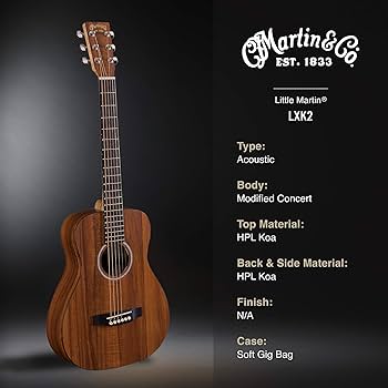 Amazon.com: Little Martin LXK2 Acoustic Guitar with Gig Bag, Koa