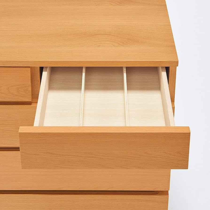 Amazon｜無印良品 木製チェスト4段・オーク材 幅88×奥行44×高さ83cm