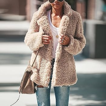 Amazon.com: Womens Sherpa Jacket Winter Lapel Faux Shearling