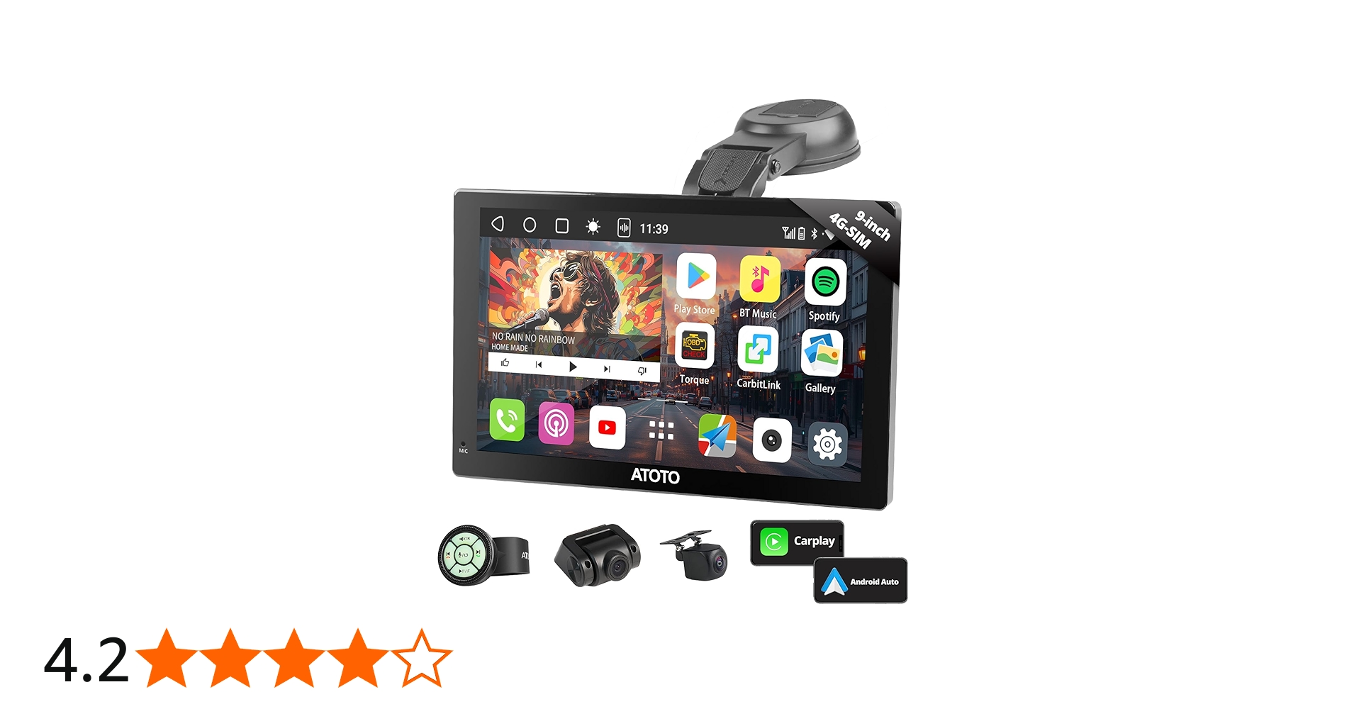 Amazon.co.jp: CarPlay/Android Auto ワイヤレス対応 9インチ携帯型