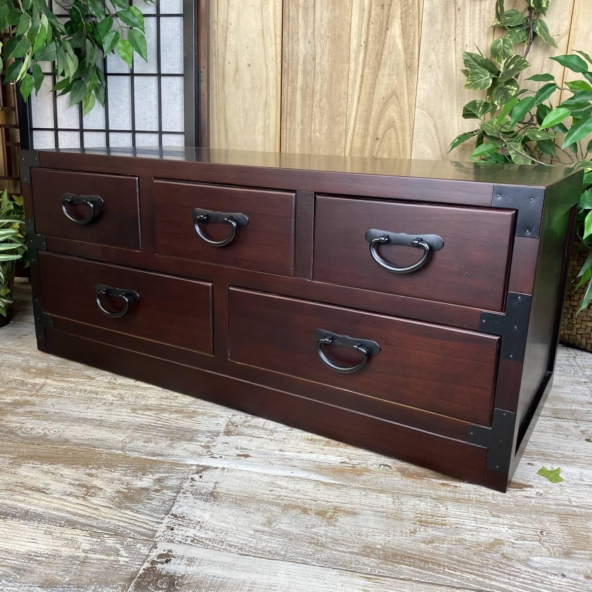 Amazon.co.jp: 、民芸家具多引き出しチェストタンス横長（80