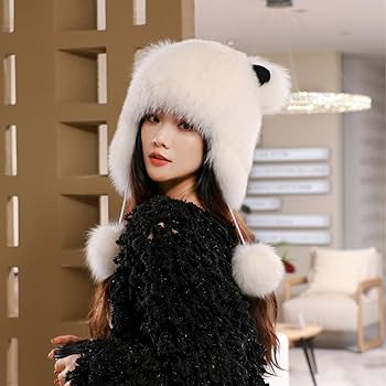 Amazon.co.jp: 冬季節 保温 ミンクファー 純色 毛皮帽子 小顔効果