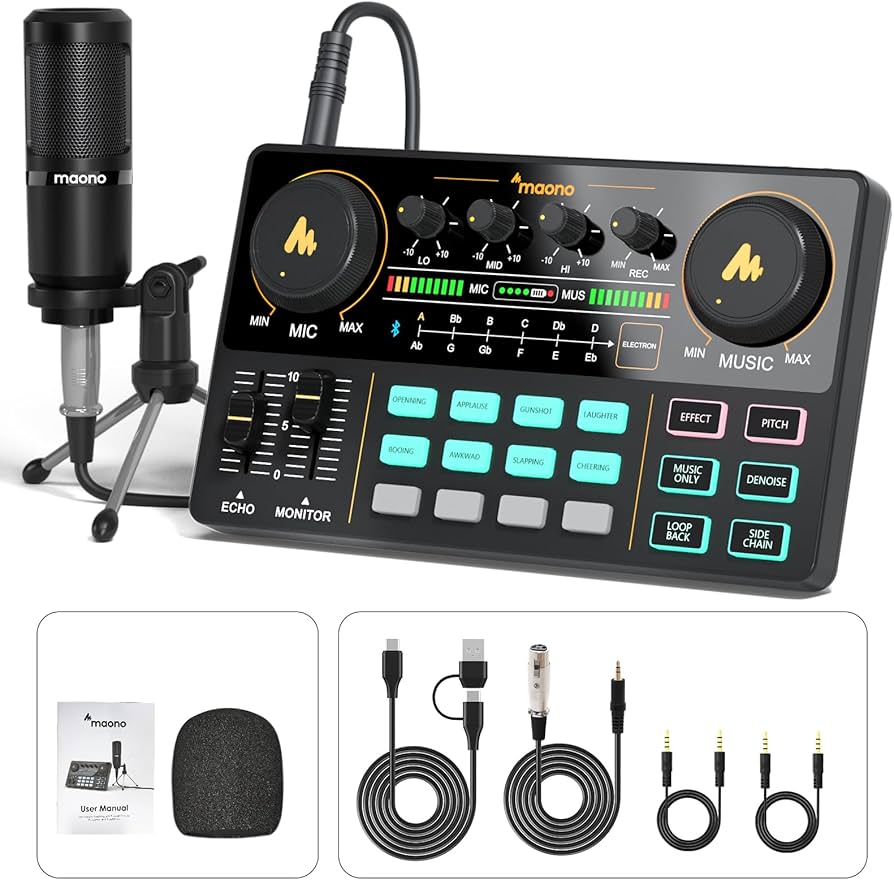 Amazon.com: MAONO Podcast Equipment Bundle Audio mixer All-in-One