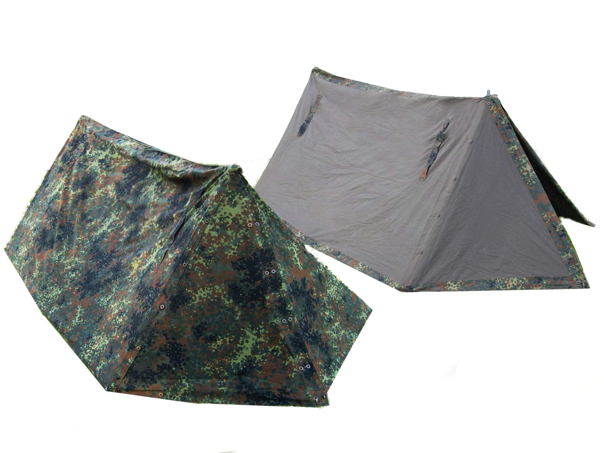 ドイツ軍 軍幕 ハーフシェルター2枚② パップテント 袋付 フレクター