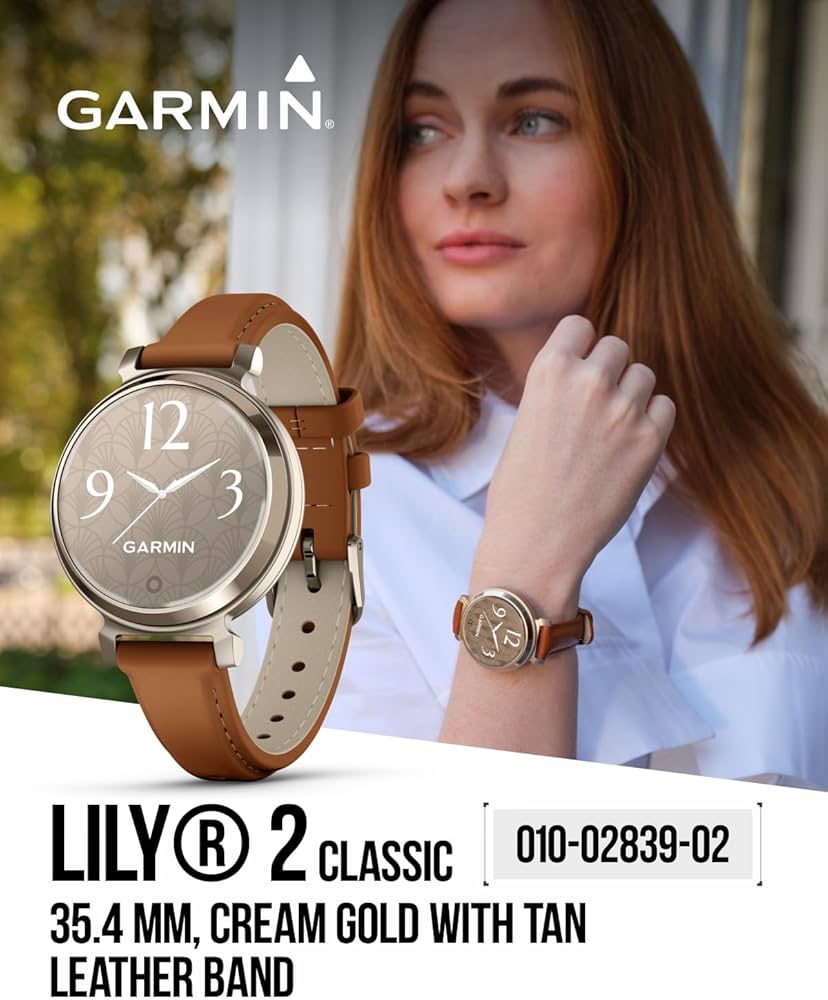 Amazon.com: Wearable4U Garmin Lily 2 Classic - Cream Gold with Tan