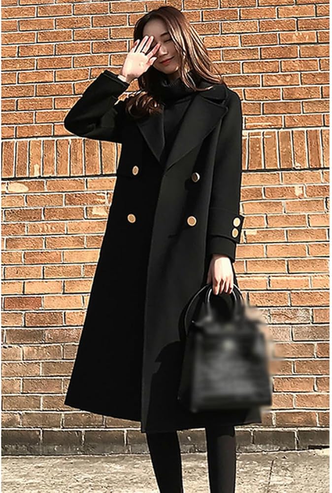 Amazon | [YJSO] ロング チェスターコート M レディース くろい