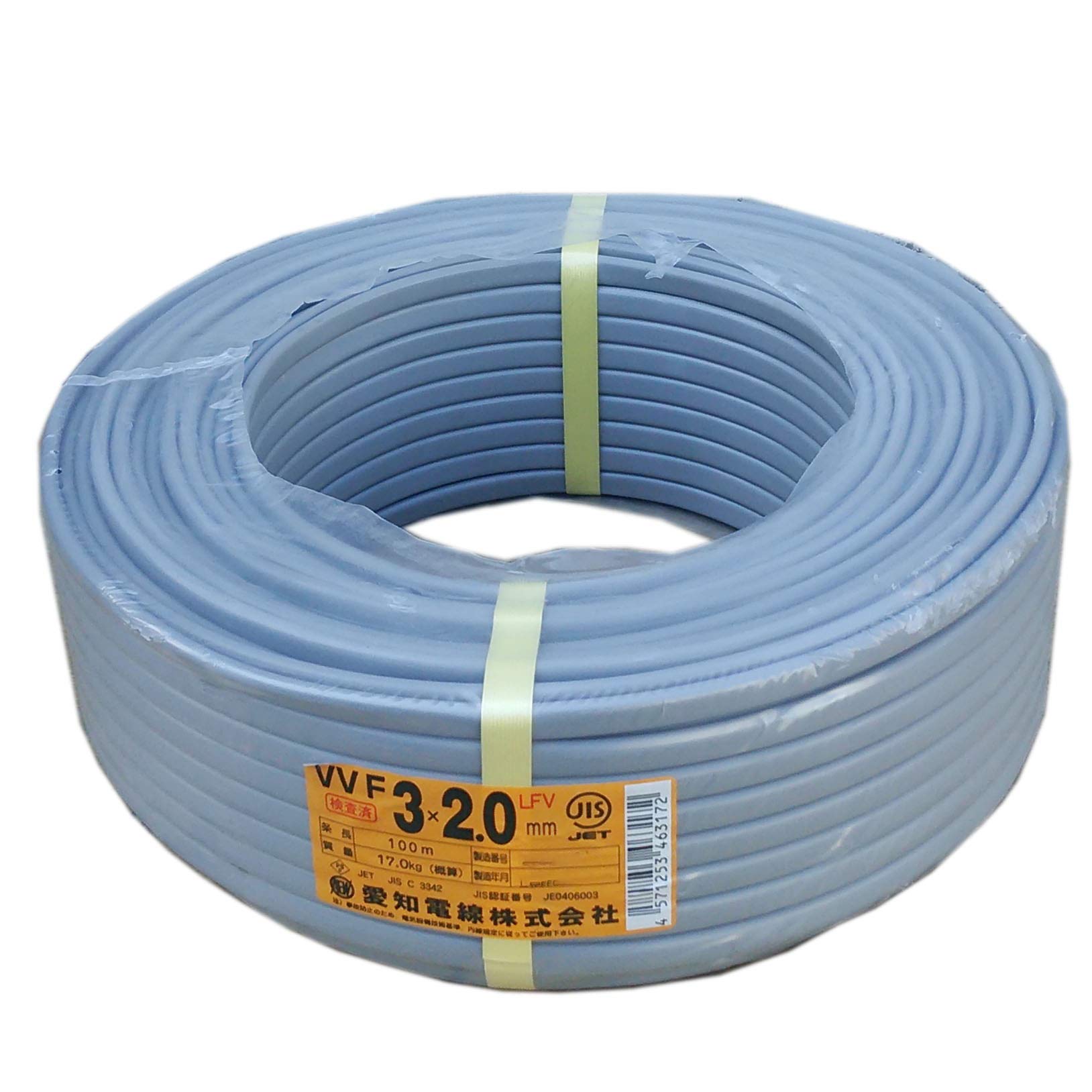 Amazon | 愛知電線 2.0mm×3芯 100m巻 VVF2.0×3C×100m VVFケーブル 600V