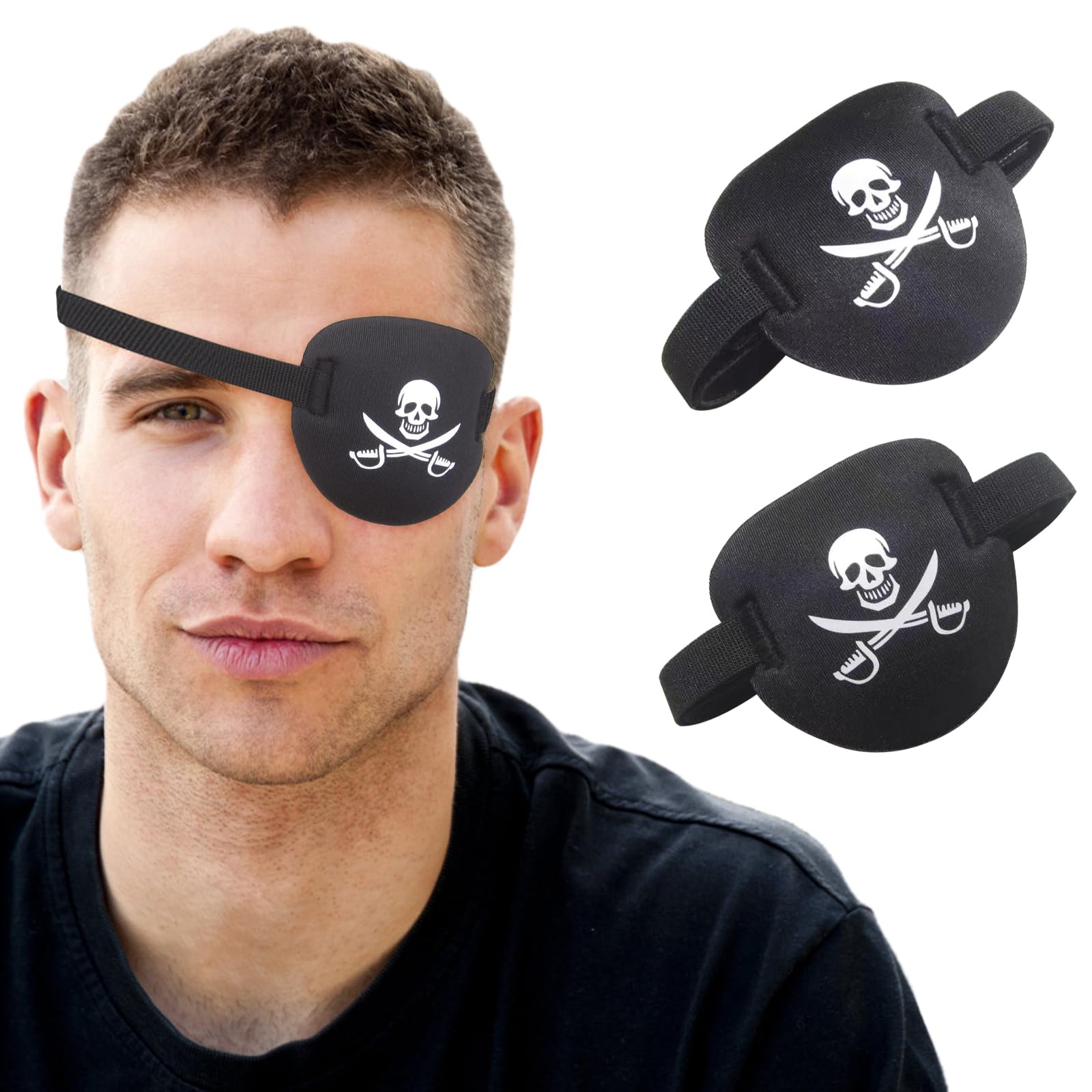 Amazon.com: RIKEYO 2 pcs Pirate Eye Patch,3D Black Eye Patches for