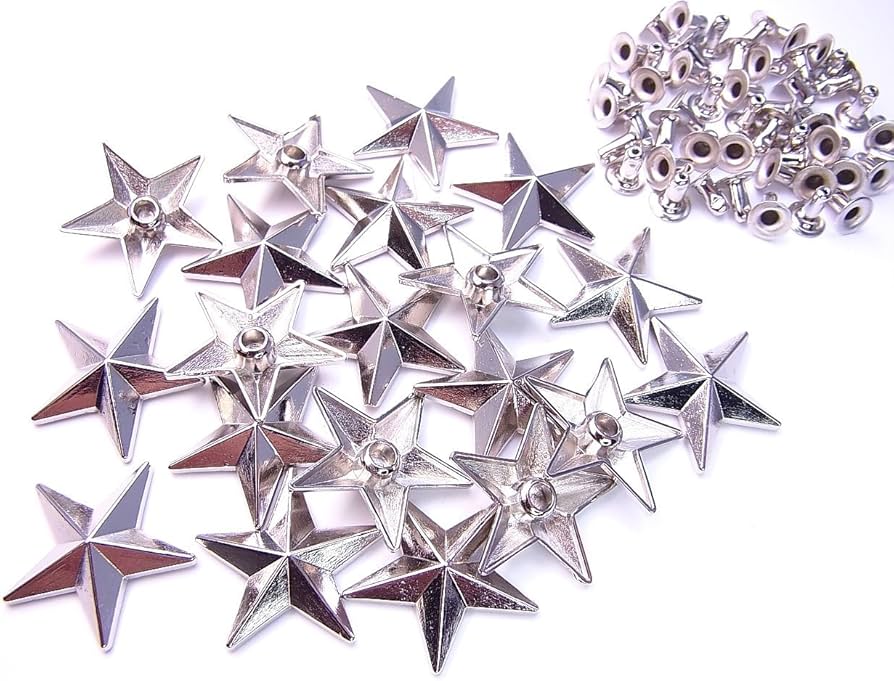 Amazon.co.jp: 【jewel】星型 スタッズ パーツ 20mm シルバー 銀