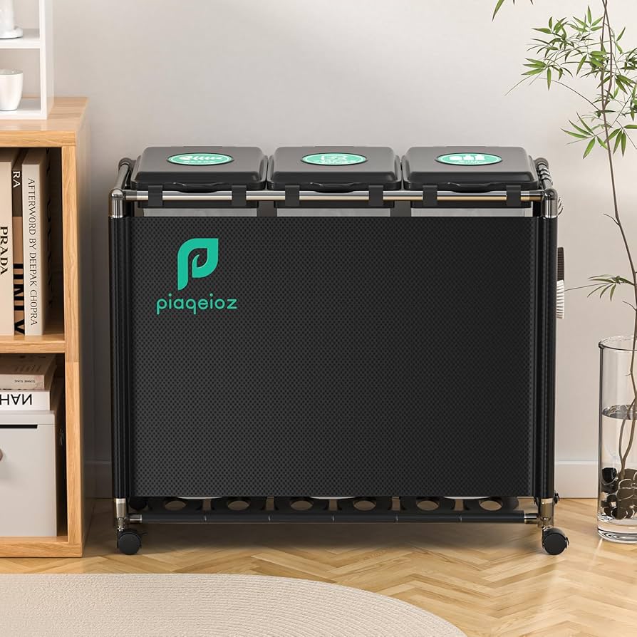 Amazon｜ゴミ袋ホルダー 3分別*30L ゴミ箱 ふた付き レジ袋を隠すゴミ