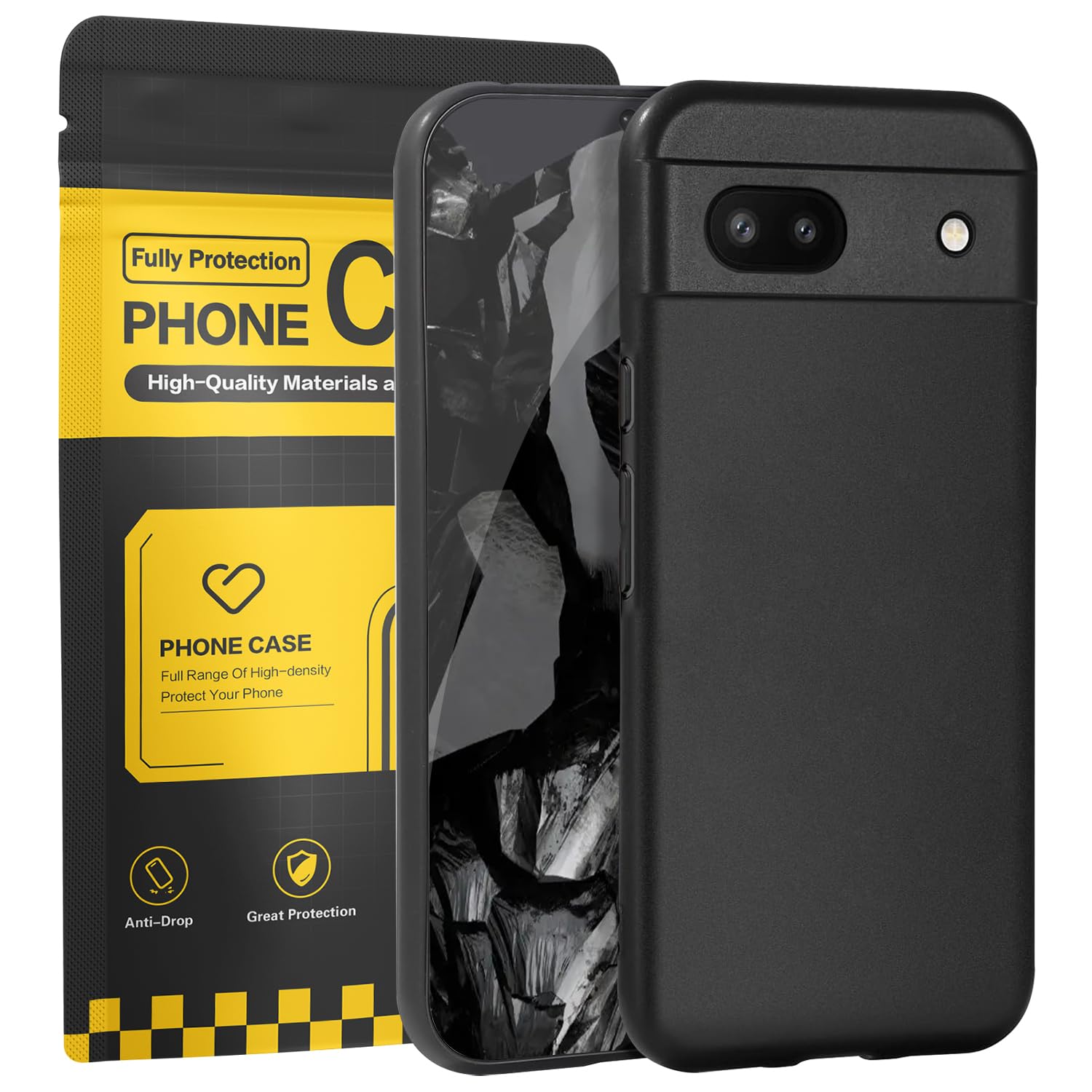 Amazon.co.jp: Google Pixel 8A ケース ブラック 耐衝撃 落下防止 指紋