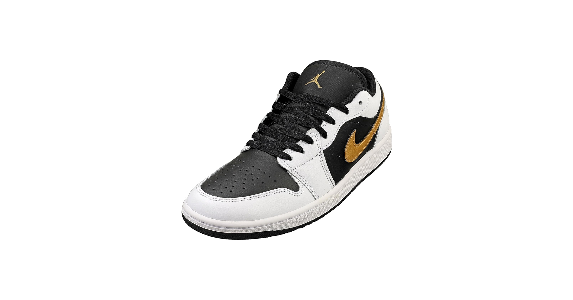 Amazon.com | Jordan Men's 1 Low White/Metallic Gold-Black (553558