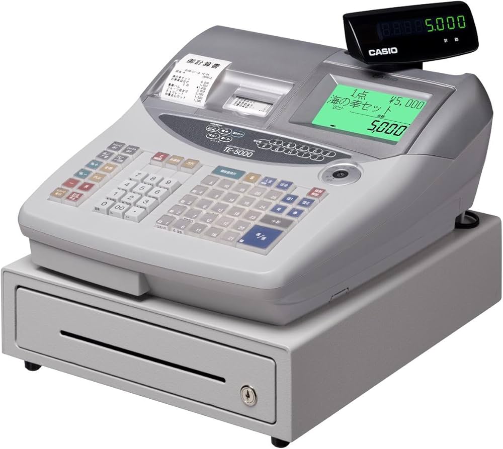 Amazon | カシオ レジスター 25部門 小型ドロア TE-5000S-A
