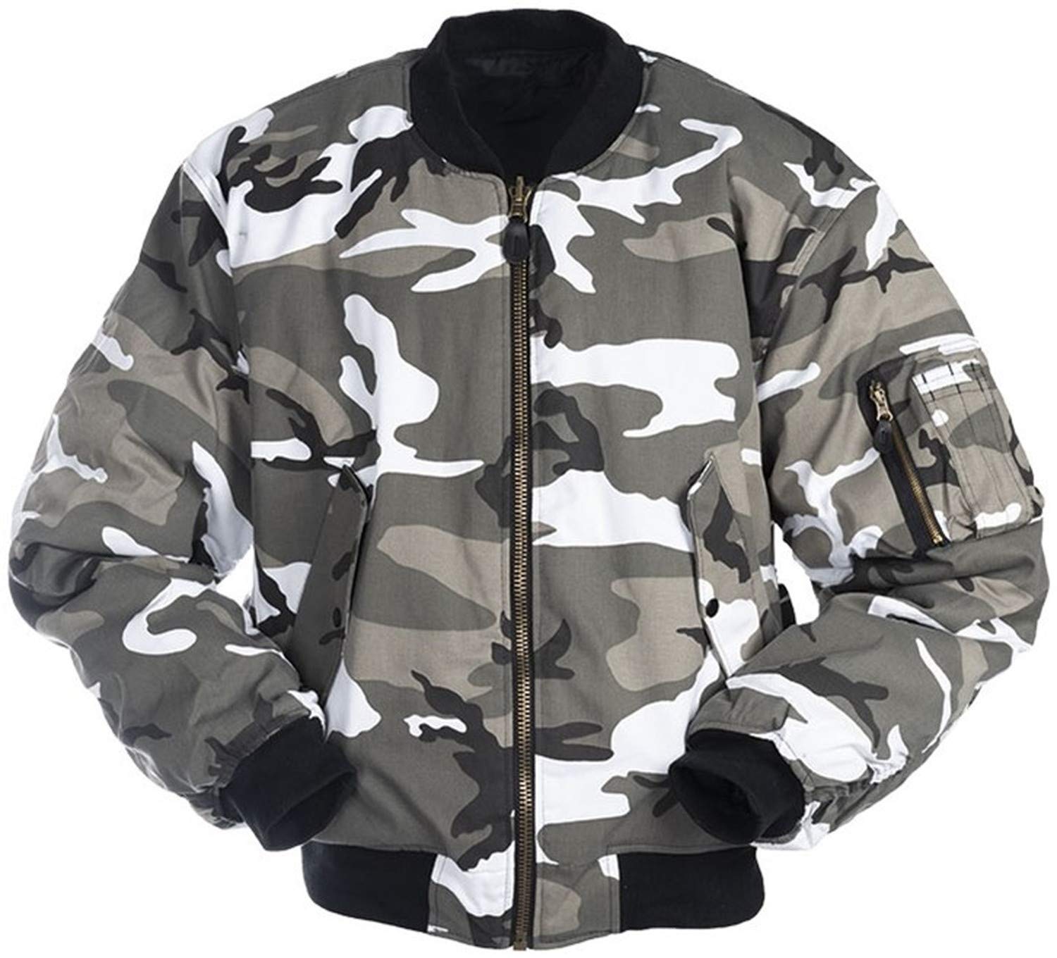 Amazon | MIL-TEC MA1 US フライトジャケット カモ柄 URBAN Camo迷彩