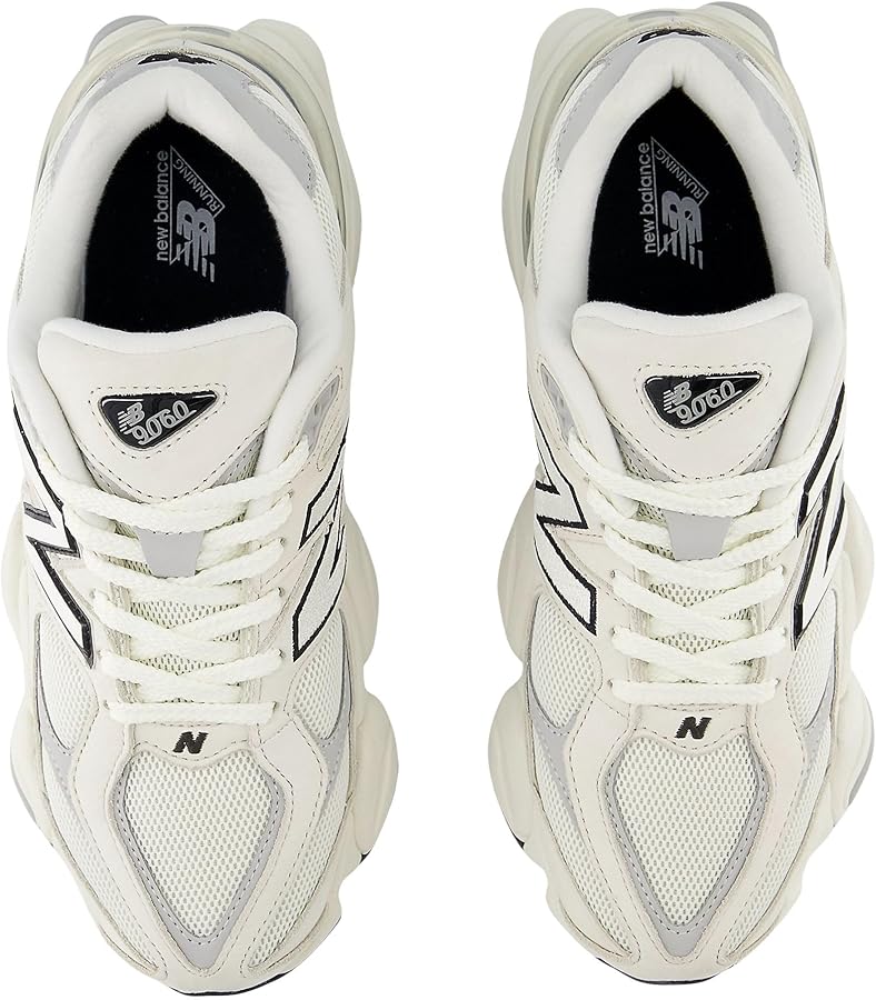Amazon.com | New Balance 9060 Unisex Sneakers, White Grey, 13 US