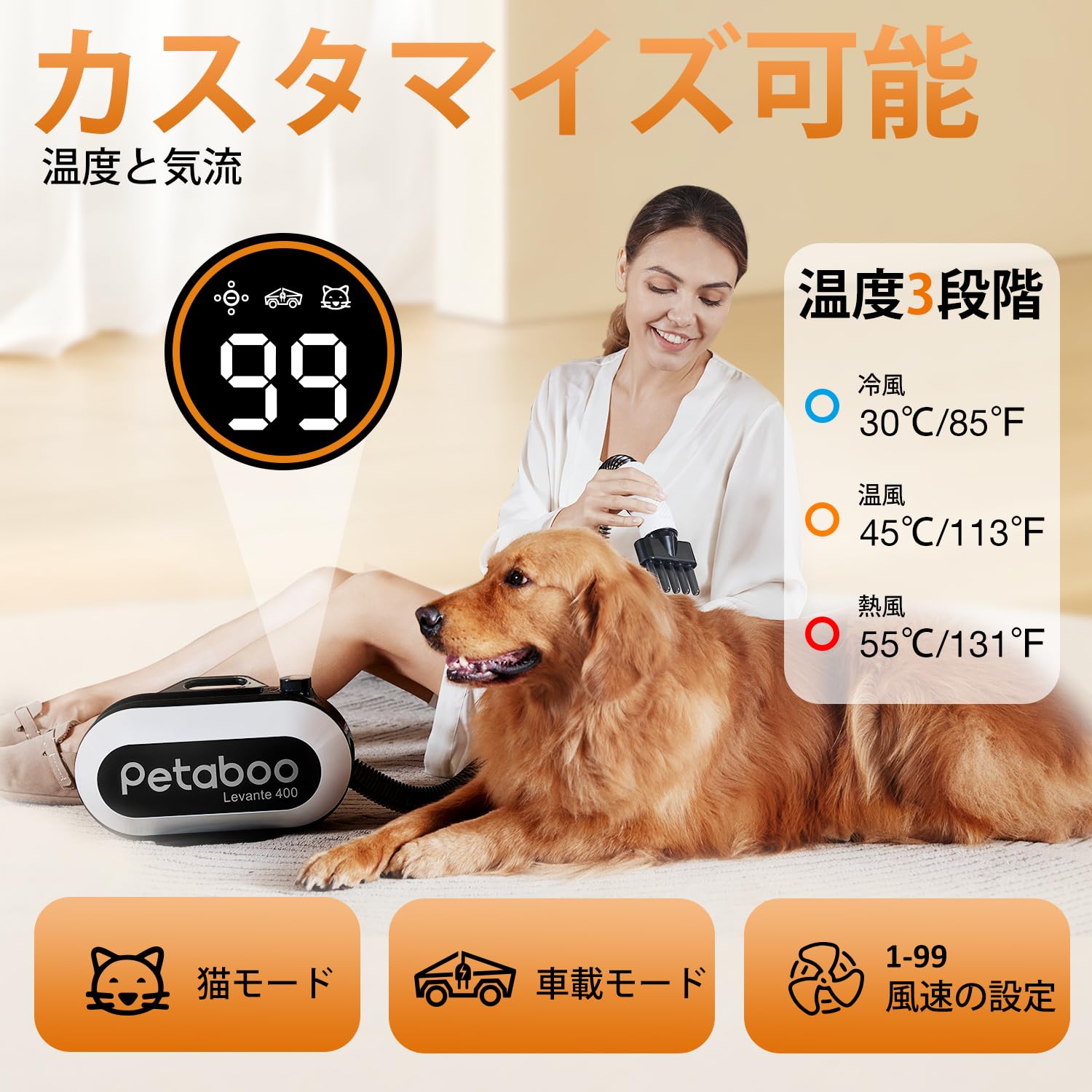 Amazon.co.jp: 犬 ドライヤー Petaboo ペットドライヤー 【ハイパワー