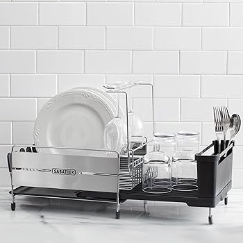 Amazon | Sabatier Expandable Dish Rack with Soft Touch Coating