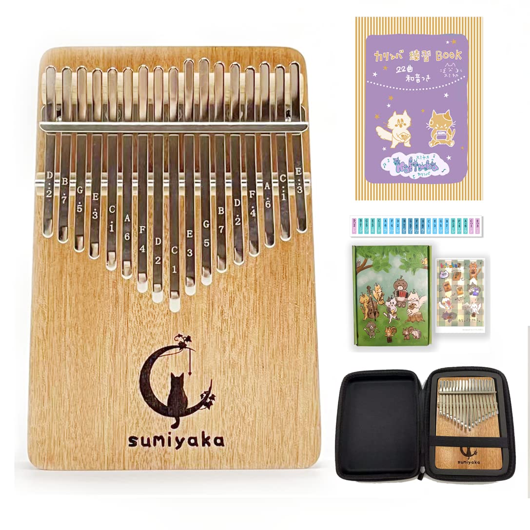 Amazon.co.jp: スミヤカ カリンバ 17キー ソリッド オクメ材 超軽量 猫