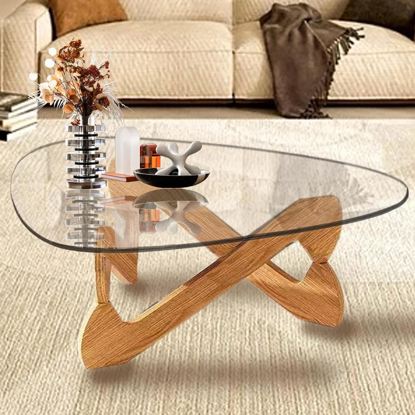 ミッドセンチュリー ガラステーブル レトロポップ ポストモダン