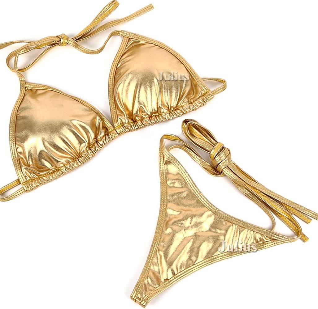 Amazon.co.jp: [Julius]ゴールドメタリック Tバック三角マリンビキニ