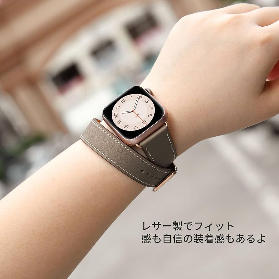 Amazon.co.jp: コンパチブル apple watch バンド レザー 2重巻き