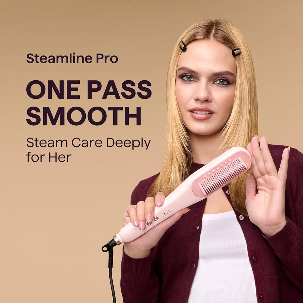 Amazon.com : Wavytalk Pro Steam Hair Straightener Brush, Steamline