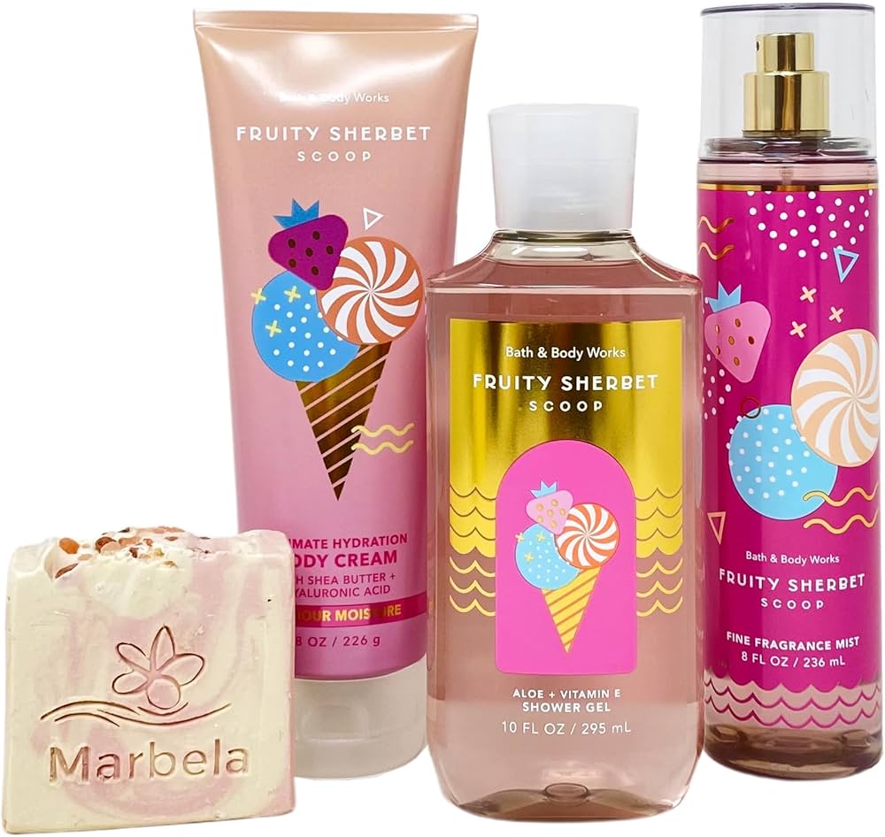 Amazon.com : Bath & Body Works Fruity Sherbet Scoop 3 Piece Gift