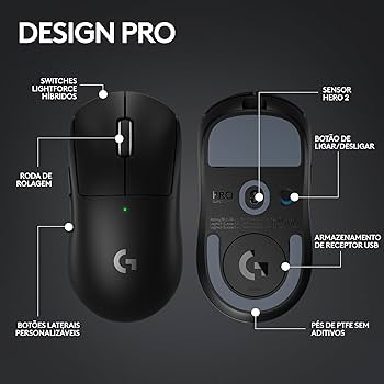 Mouse Gamer Sem Fio Logitech G PRO X SUPERLIGHT 2 com Tecnologia