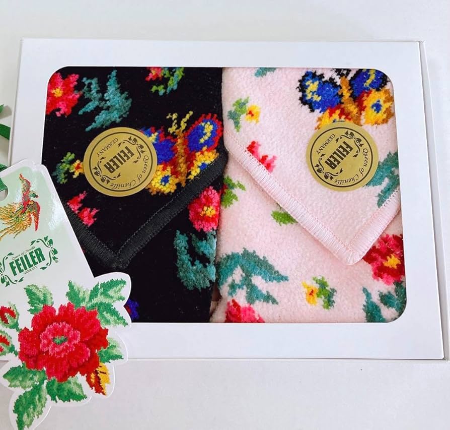 Amazon.co.jp: 箱入りFEILER タオルハンカチ 2枚 セット ③ : ファッション