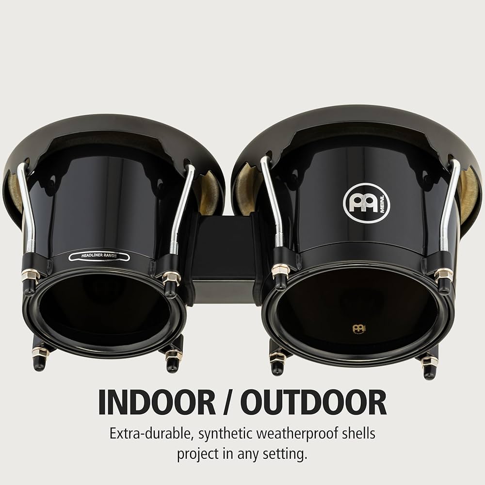 Meinl Percussion HB50BK Headliner Series Black ABS Plastic Bongos