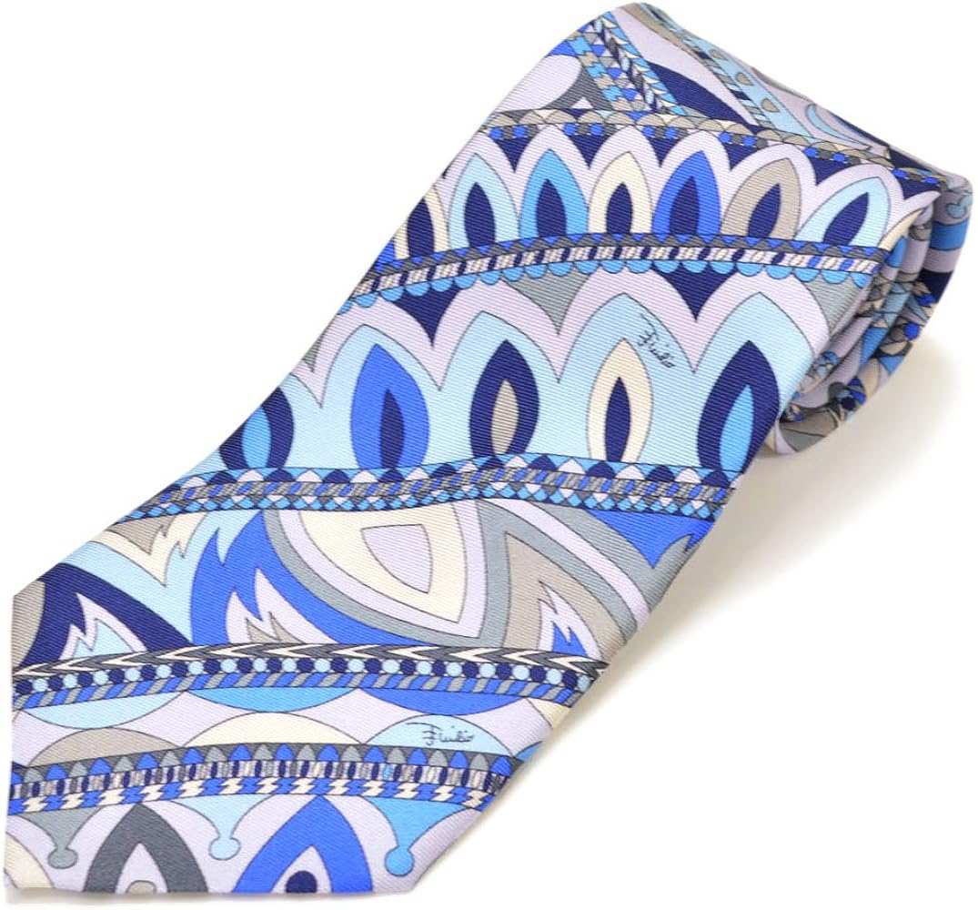 Amazon | EMILIO PUCCI(エミリオプッチ)メンズ プッチ柄シルクネクタイ