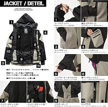 Amazon.co.jp: [W_RAY] スノーボード ウェア メンズ 上下セット