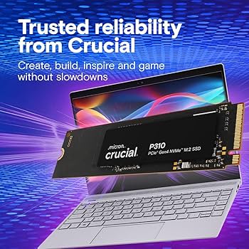 Amazon.com: Crucial P310 500GB SSD, PCIe Gen4 NVMe M.2 2280, Up to