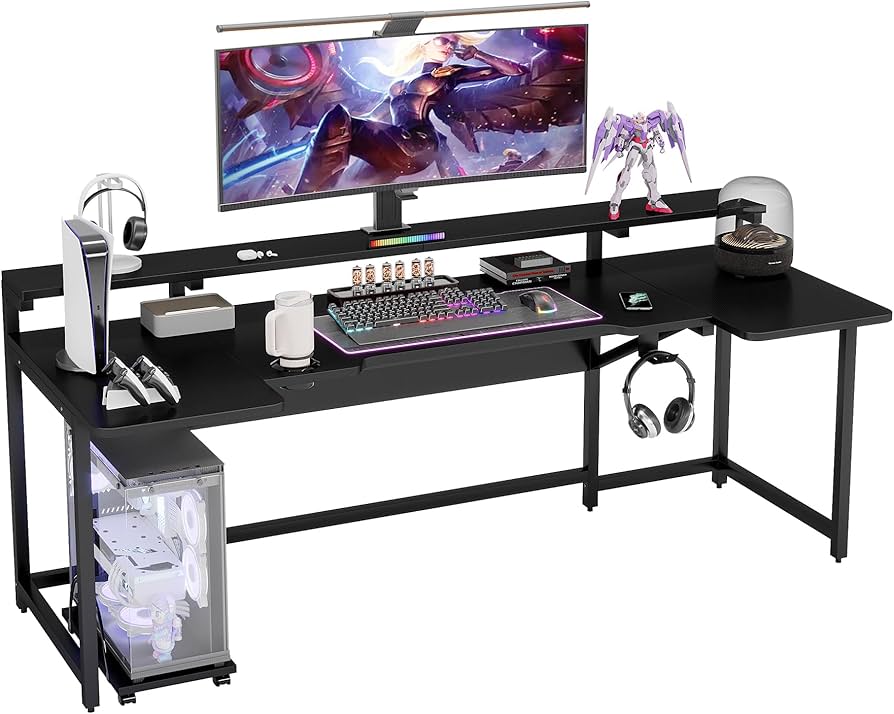 Amazon | Tribesigns 74.8インチ ゲーミングデスク エクストラロング U