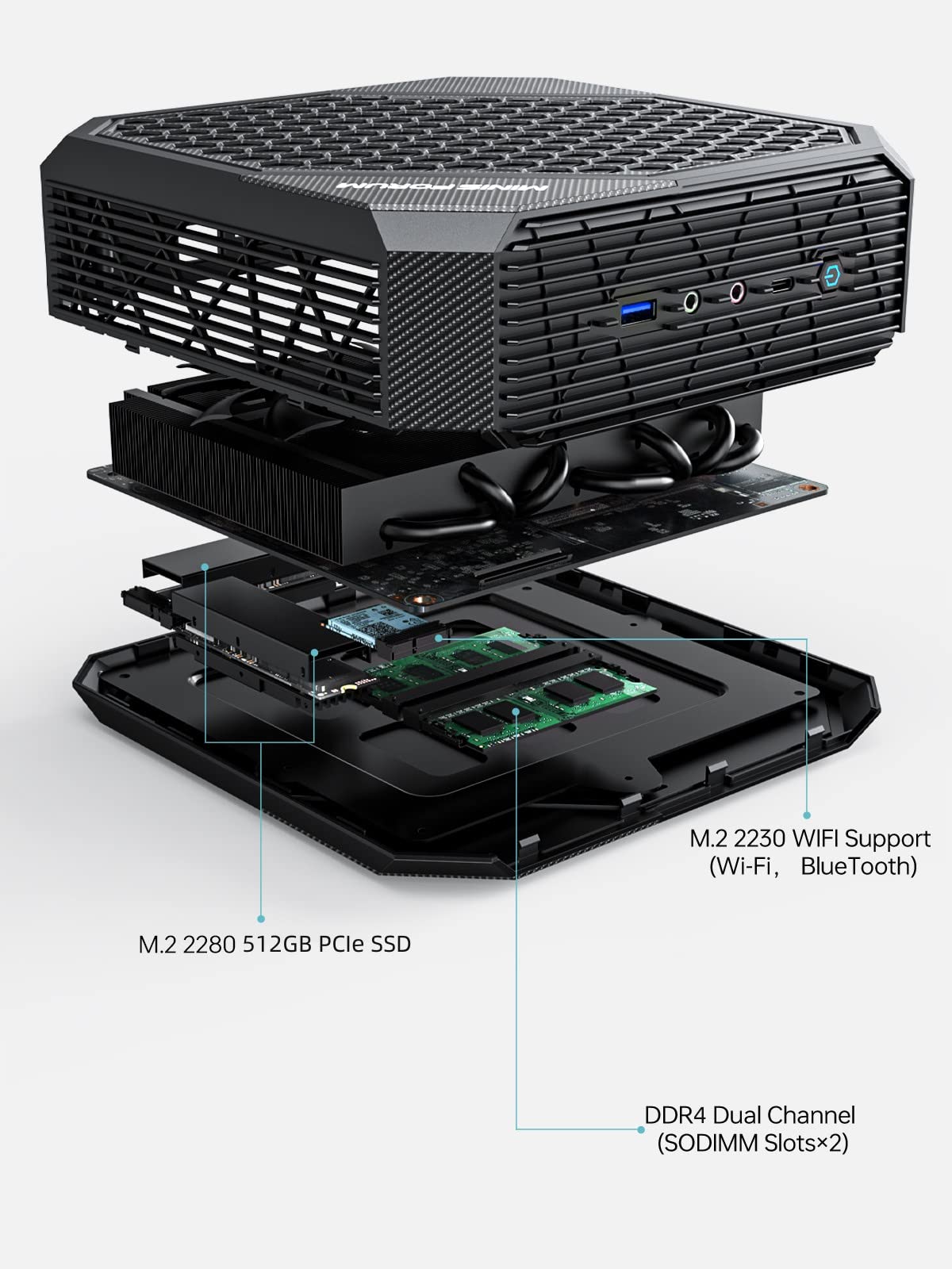MINIS FORUM HX80G Mini PC AMD Ryzen 7 5800H 8 Core CPU 32GB DDR4