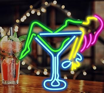 Amazon.co.jp: LED ネオンライト 「カクテルグラス」 デザイン ネオン