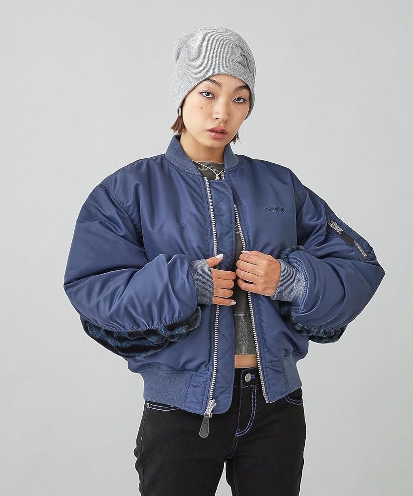 Amazon | [エックスガール] パネルドファーリバーシブルMA-1ジャケット