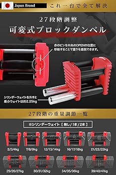 Amazon | 4WD 可変式ダンベル 20kg / 40kg ブロックダンベル 可変式
