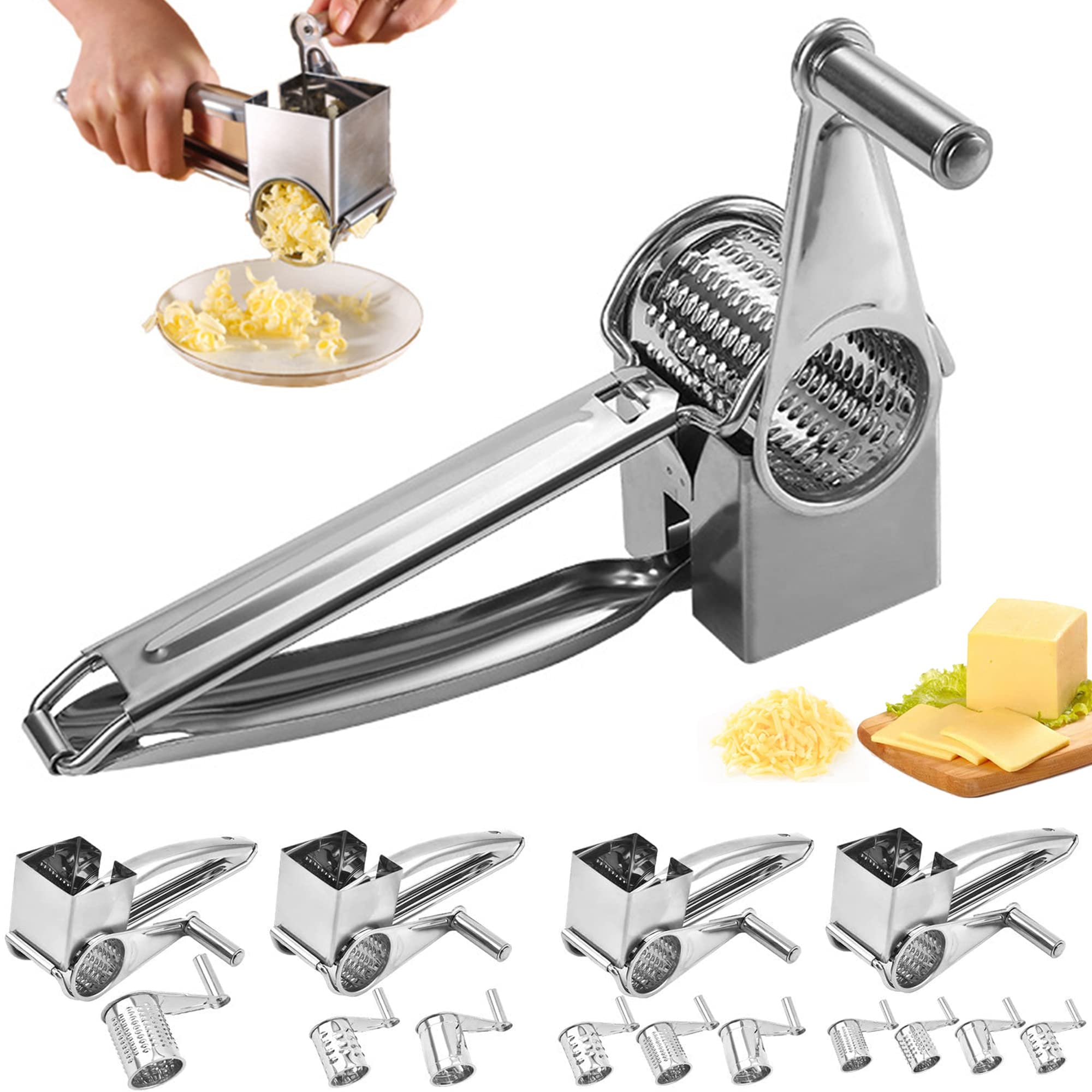 Amazon | Enjoy Youth チーズおろし器 回転式 チーズグレーター チーズ