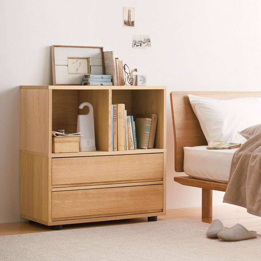 Amazon｜無印良品 スタッキングキャビネット・引出し・大・オーク材 幅