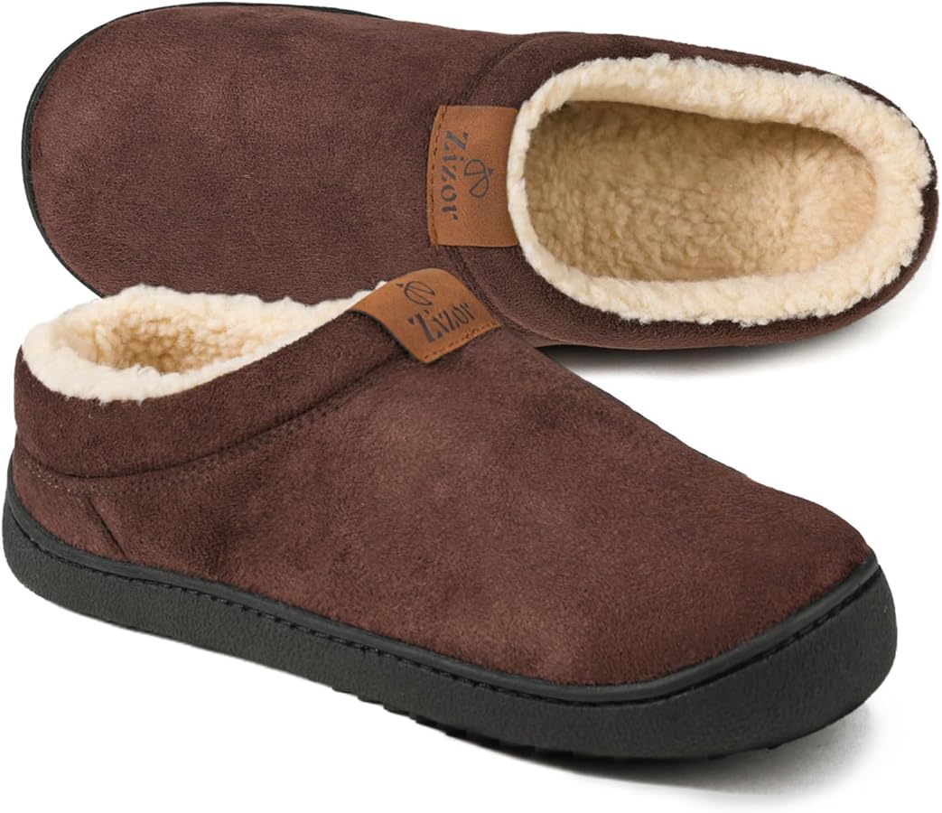 Amazon.com | Zizor Men's Moccasin Slippers - Indoor Outdoor Warm