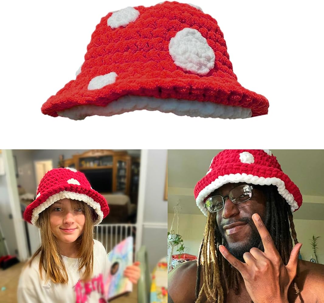 Amazon.com: Handmade Mushroom Bucket Hat - Pilling Resistant Lady