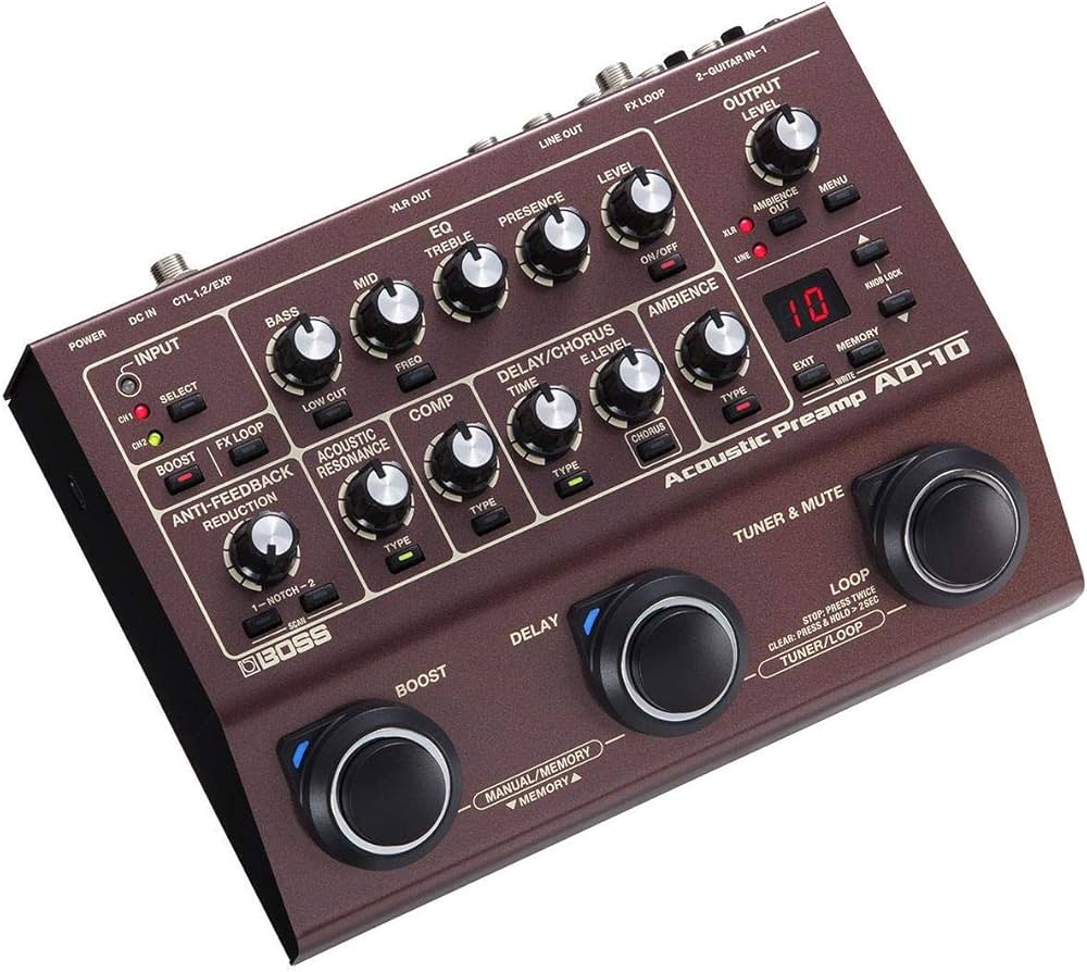 Boss Acoustic Preamp Guitar Processor Pedal (AD-10) : Amazon.ca