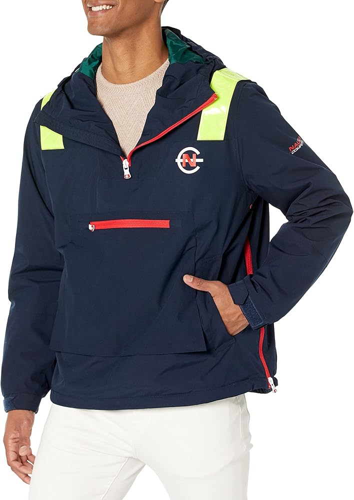 Nautica Competition Sustainably Crafted Anorak Jacket,Navy,S at