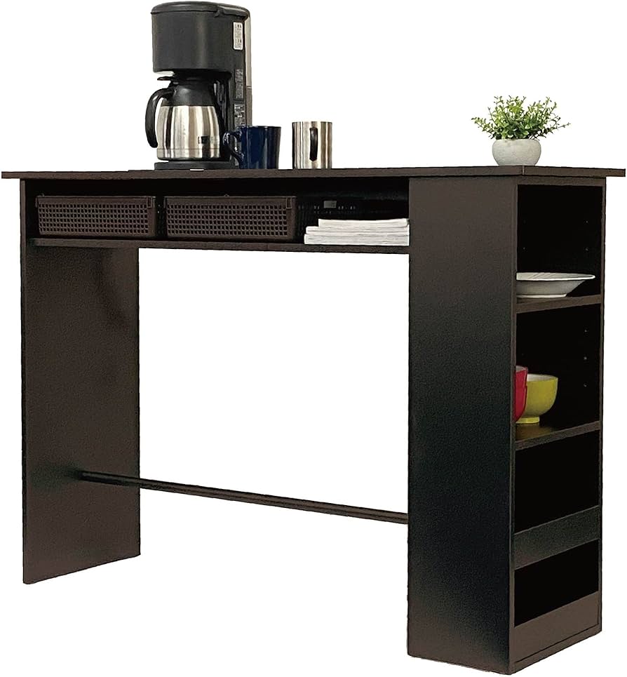 Amazon.co.jp: SKK カウンターテーブル 食器収納 コンセント付き USB